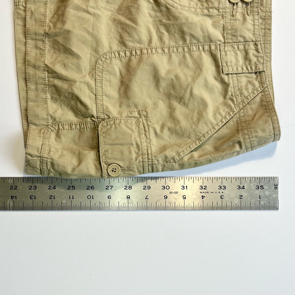 90s Y2K Vintage London Jean Chino Cargo Mini Skirt Sz 8 Khaki Cotton Beige - Picture 7 of 8